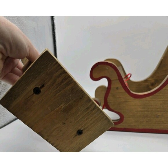 Vintage Wooden Christmas Reindeer & Sleigh Set Holiday Xmas Wooden Decor *AS IS* - Picture 12 of 16